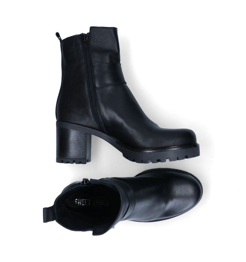Sweet Lemon Pirlou Bottillons en Noir en cuir (317233)