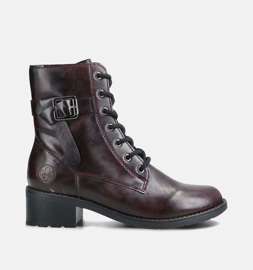 Rieker Bordeaux Boots met Veter en Rits voor dames (377937) - geschikt voor steunzolen