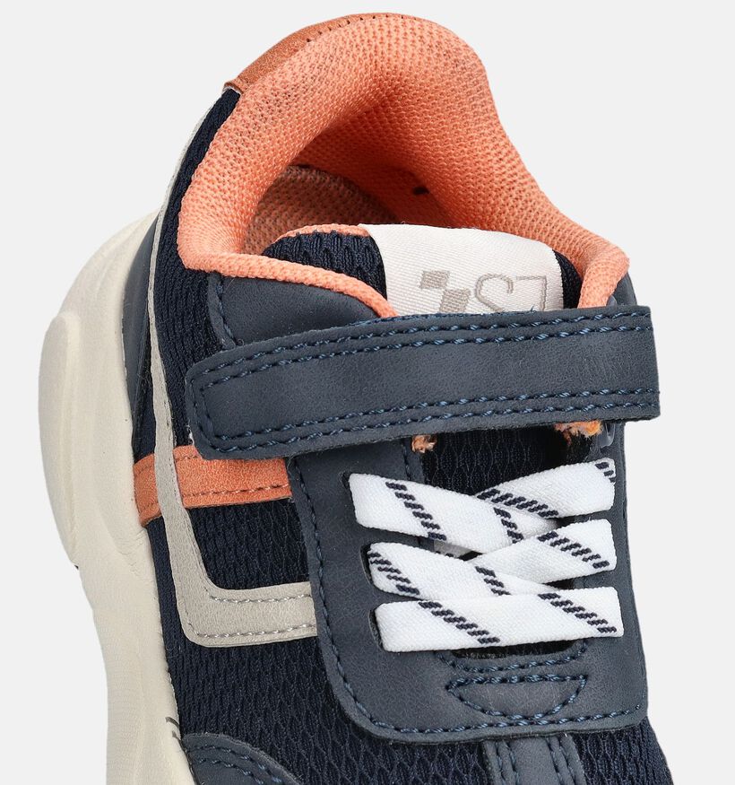 SJ Baskets en Bleu fonc&eacute;/Orange pour gar&ccedil;ons (371099) - pour semelles orthop&eacute;diques