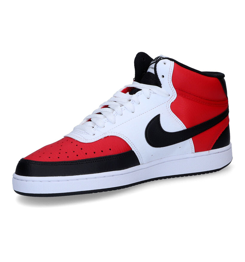 Nike Court Vision Mid NBA Baskets en Rouge en cuir (302692)