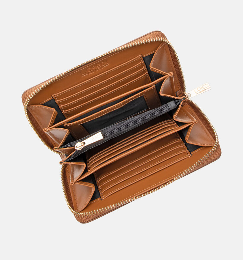 L.Credi Perla Cognac Portemonnee met Rits voor dames (379572)