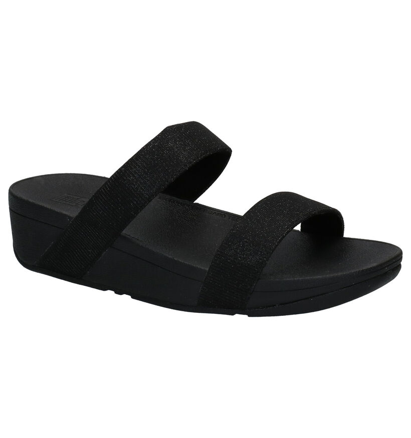 FitFlop Lottie Glitzy Nu-pieds en Noir en textile (286113)