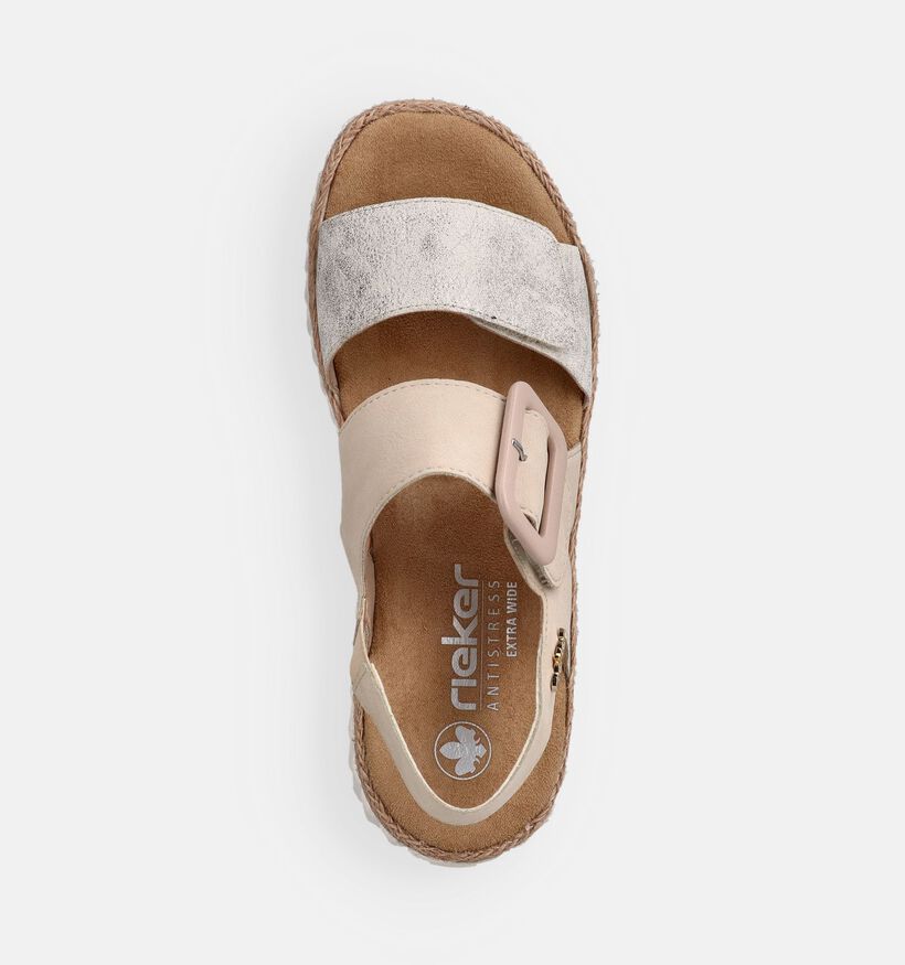 Rieker Sandales compens&eacute;es en Beige pour femmes (370418)