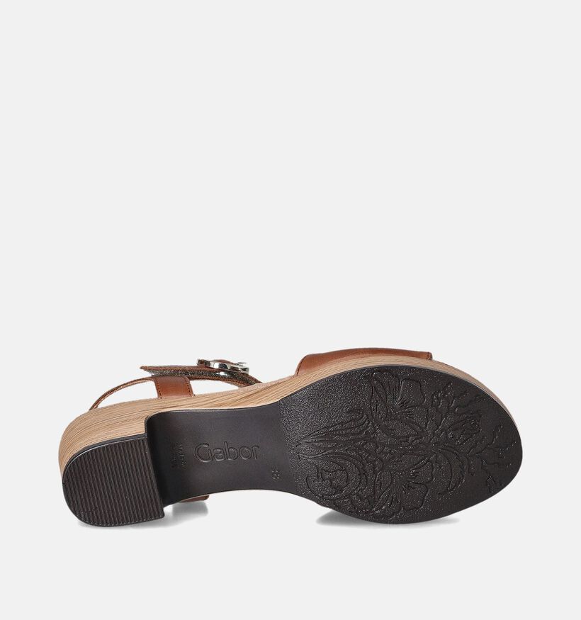 Gabor Cognac Sandalen met blokhak voor dames (355105)