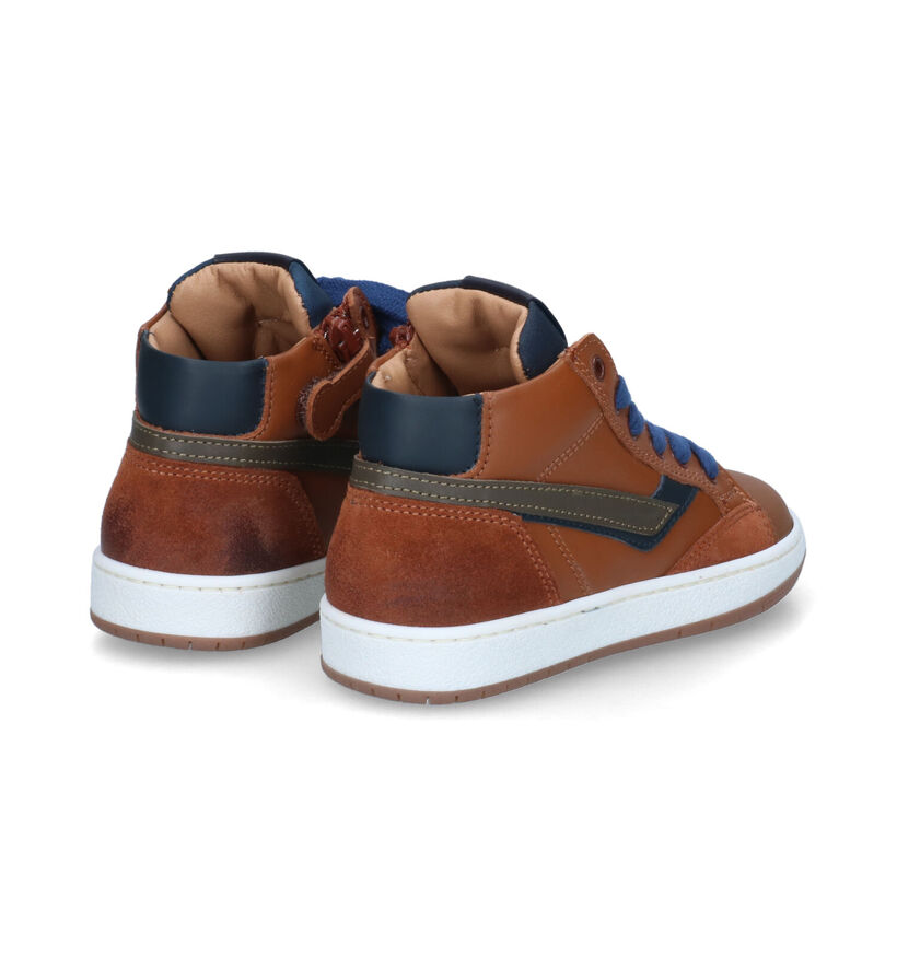 STONES and BONES Colas Blauwe Hoge Schoenen in leer (317476)