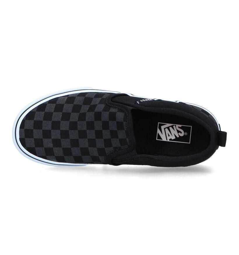 Vans Asher YT Baskets Slip-on en Noir pour filles, garçons (336460)