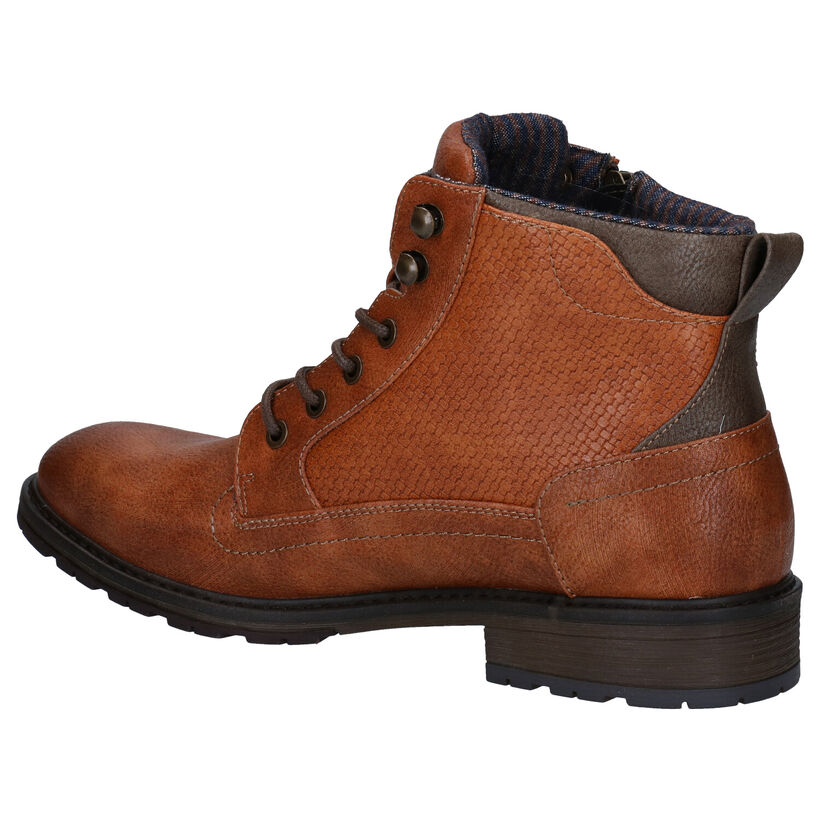 Mustang Cognac Boots in kunstleer (313557)