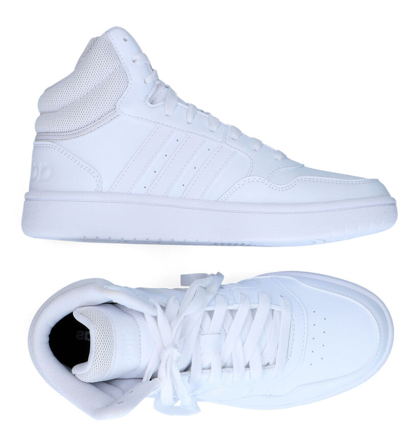 adidas Hoops 3.0 Mid Baskets en Blanc pour femmes (329412) - pour semelles orthopédiques