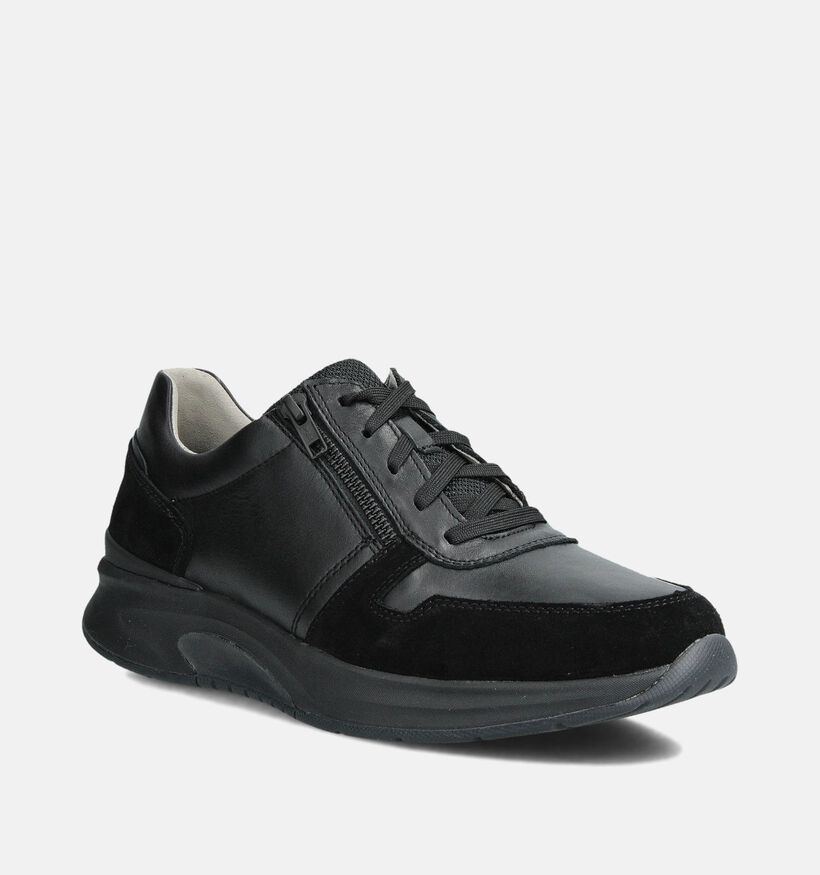 Pius Gabor Rollingsoft Zwarte Rits-Veterschoenen voor heren (363669) - geschikt voor steunzolen