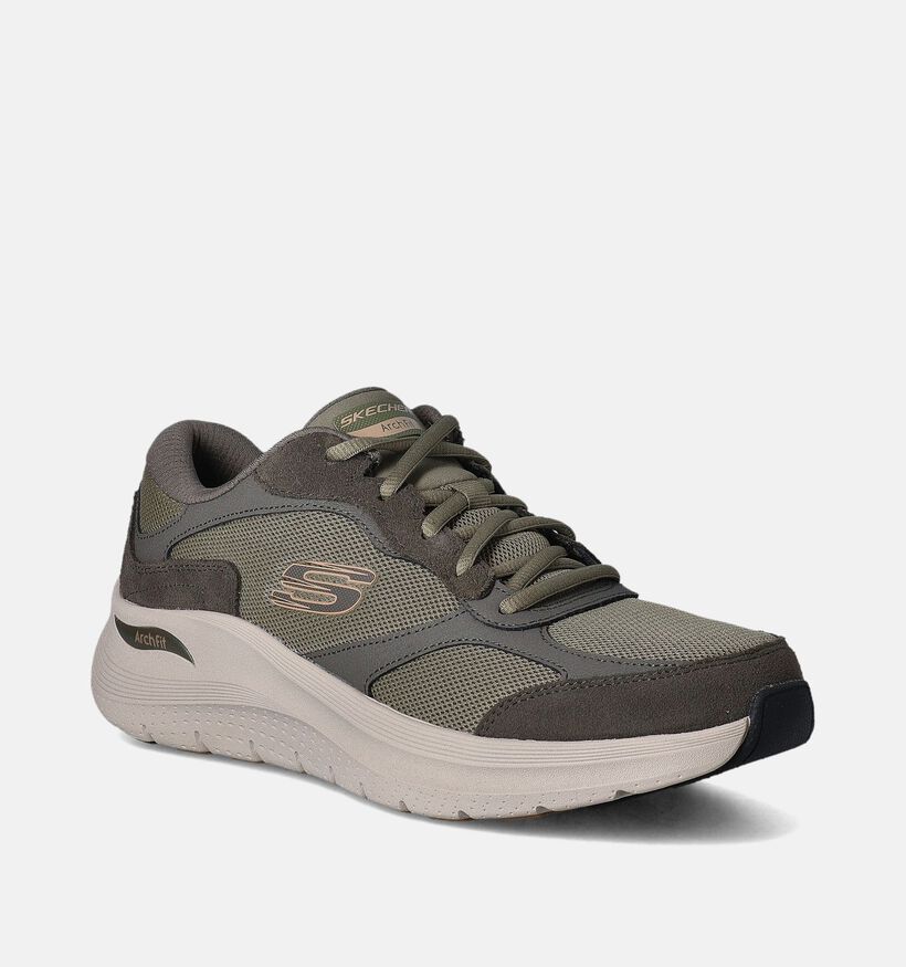 Skechers Arch Fit 2.0 The Keep Kaki Sneakers voor heren (352017) - geschikt voor steunzolen