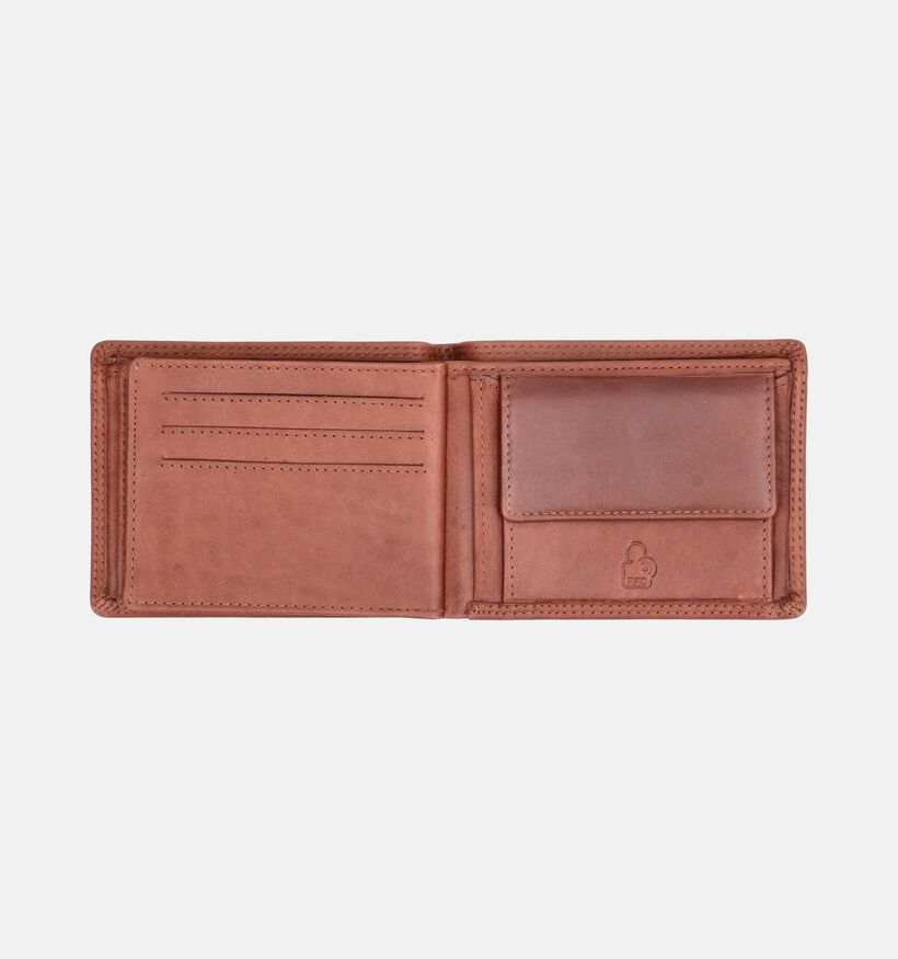 Euro-Leather Porte-monnaie en Cognac pour hommes (375841)