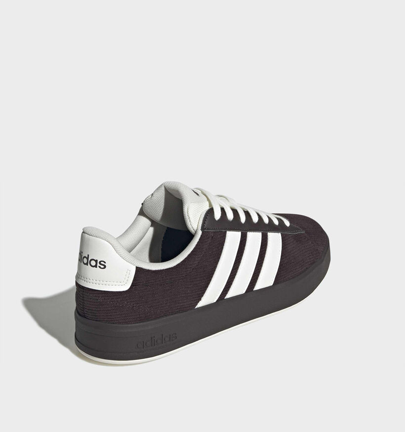 adidas Grand Court 3.0 Baskets en Marron fonc&eacute;/Blanc pour hommes (380257) - pour semelles orthop&eacute;diques