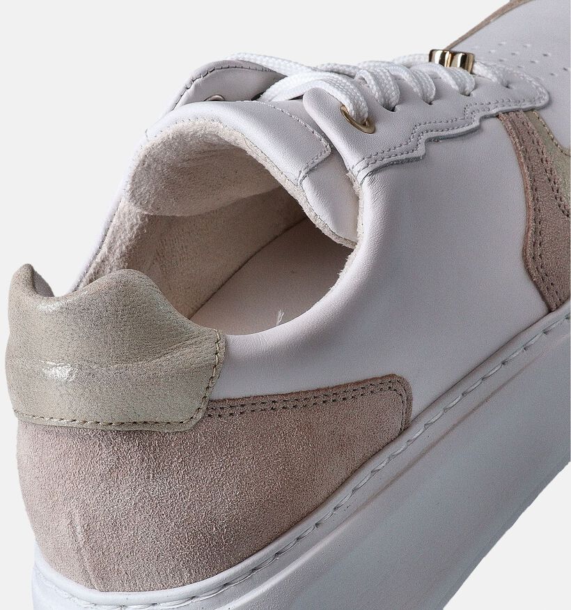 Gabor OptiFit Witte Veterschoenen met plateauzool voor dames (352096) - geschikt voor steunzolen