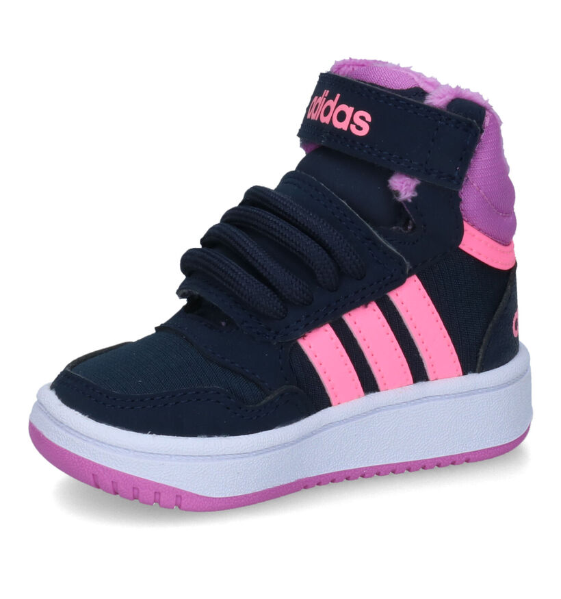 adidas Hoops Mid Baskets en Bleu pour filles (315004) - pour semelles orthopédiques