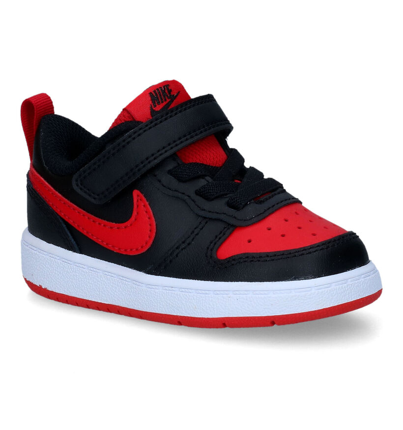 Nike Court Borough Zwarte Sneakers voor jongens, meisjes (302142)