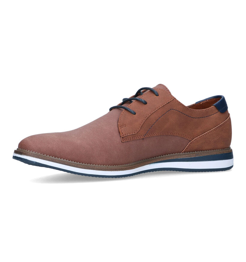 Lifestyle Chaussures à lacets en Cognac pour hommes (321202)