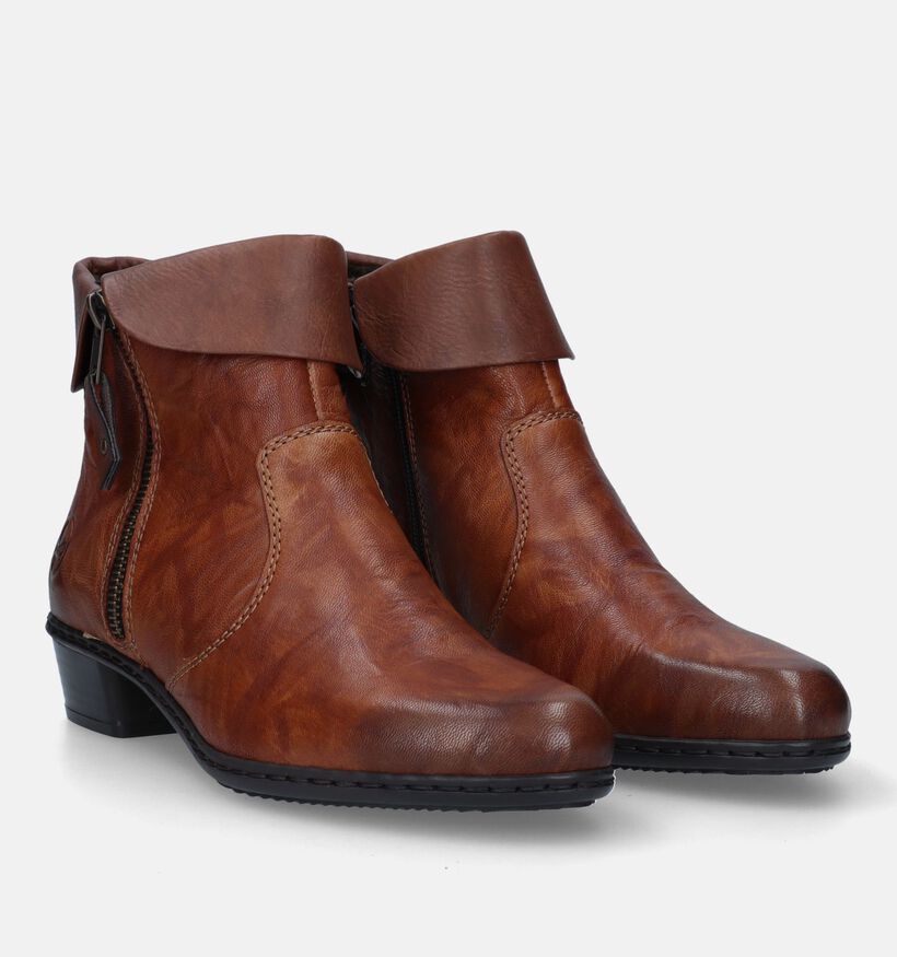 Rieker Cognac Korte enkellaarsjes voor dames (331600)