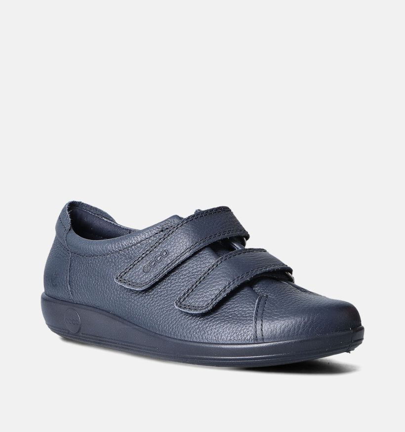 ECCO Soft 2.0 Blauwe Velcroschoenen voor dames (353347) - geschikt voor steunzolen