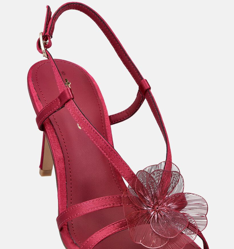 Tamaris Flower Sandales &agrave; talons en Fuchsia pour femmes (373621)