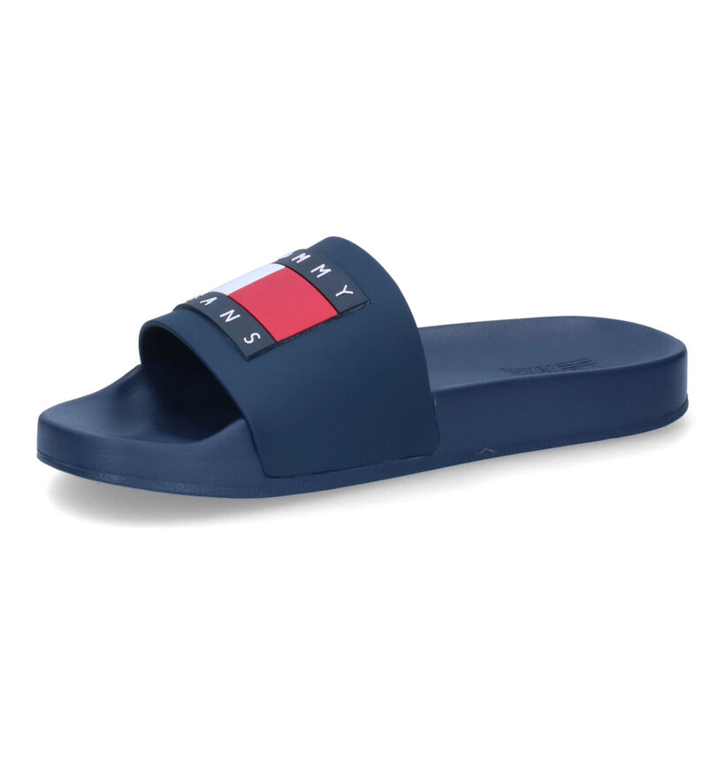 TH Tommy Jeans Flag Claquettes de piscine en Bleu pour femmes (303956)