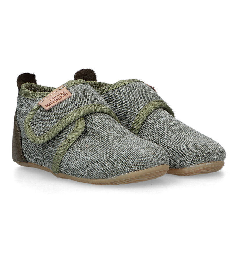 Living Kitzbühel Pantoufles pour bébé en Vert kaki pour filles, garçons (326057)
