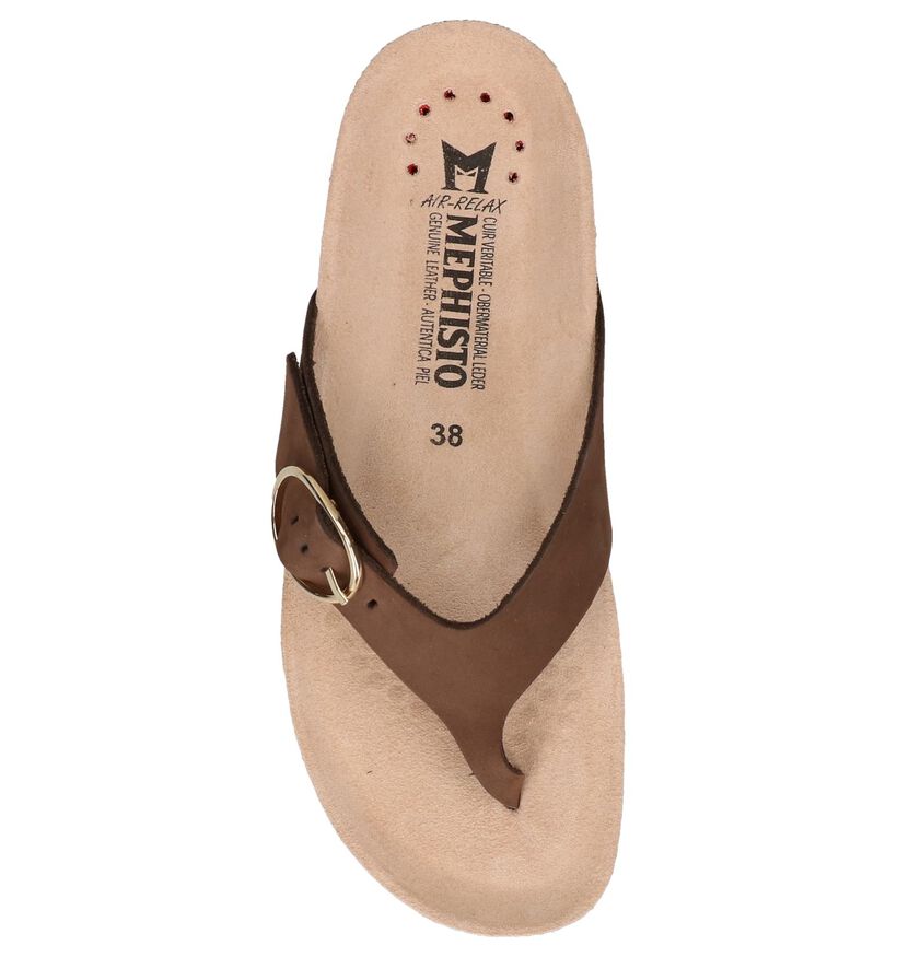 Mephisto Tongs en Brun foncé en cuir (246539)