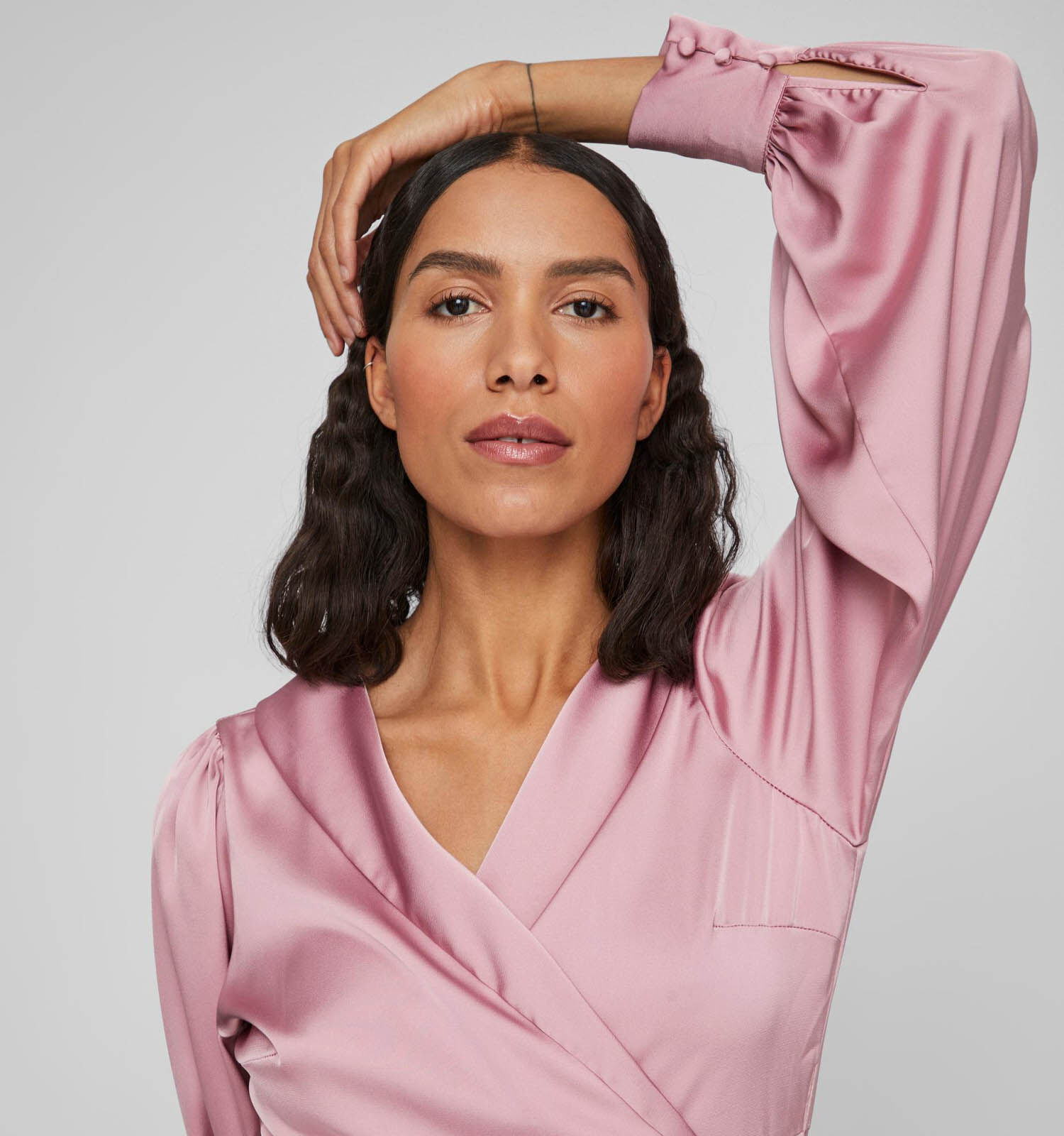 Vila Viena Ravenna Wrap Roze Jurk Dames Kleedjes Online op TORFS.BE