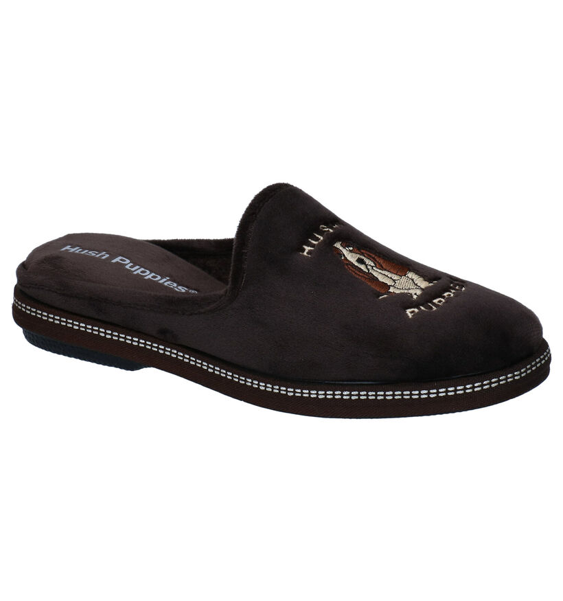 Hush Puppies Clema Bruine Pantoffels in stof (298463)