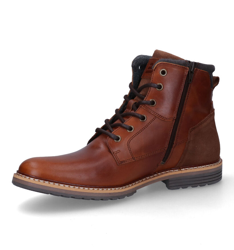 Bullboxer Cognac Veterboots voor heren (327427) - geschikt voor steunzolen