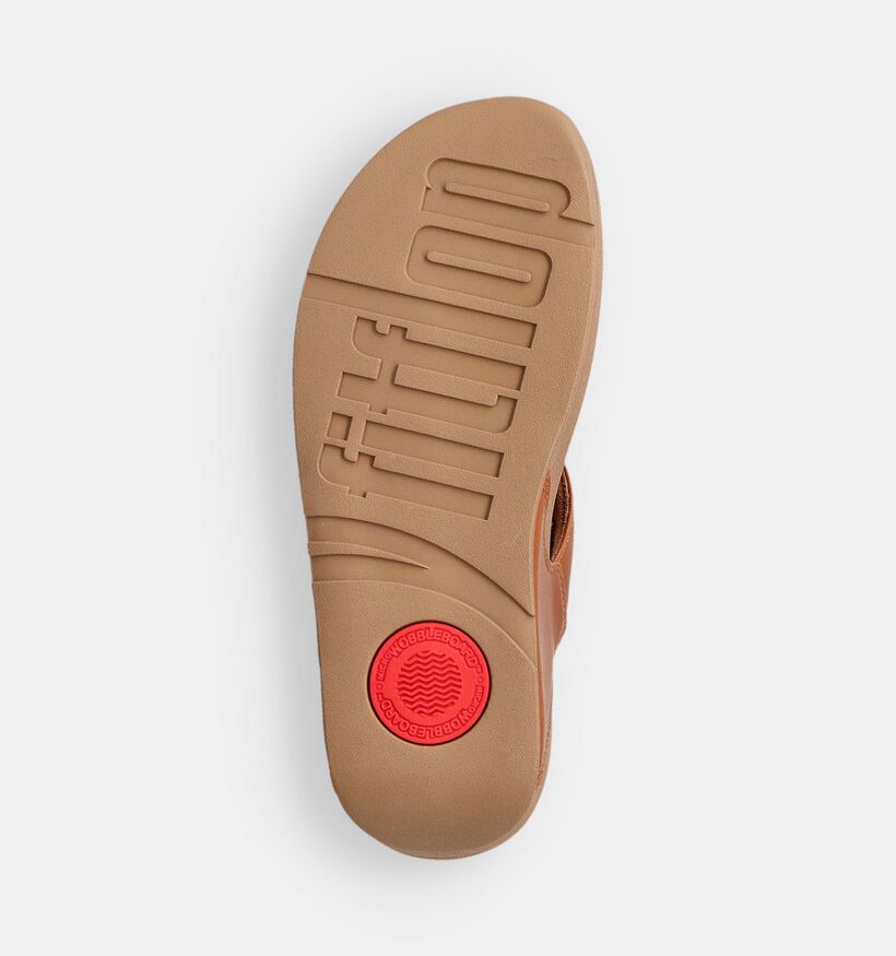 FitFlop Lulu Leather Toepost Tongs en Noir FitFlop Lulu Leather Tongs en Cognac pour femmes (372337)