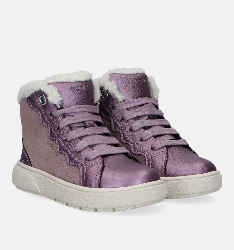 Geox Theleven Baskets en Lilas pour filles (330123) - pour semelles orthopédiques