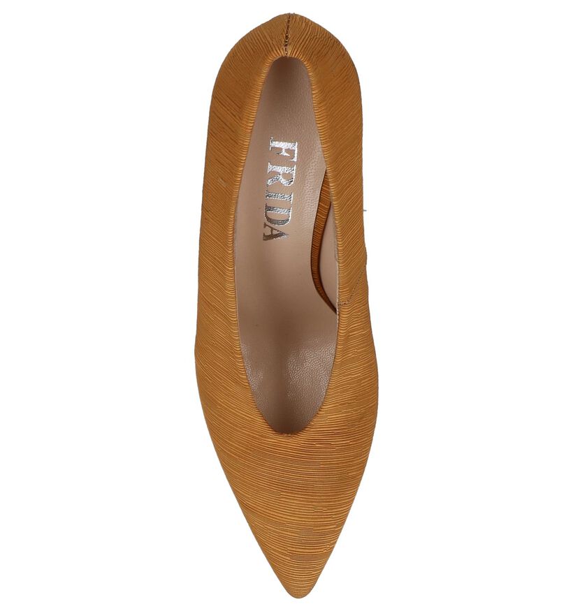 Pumps met Hoge Hak Frida Fausta Donkergeel in stof (233555)