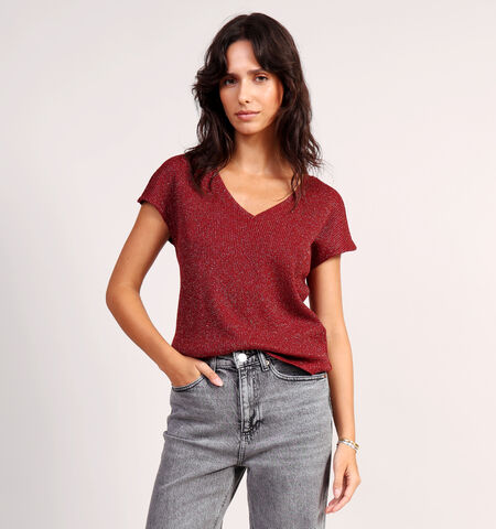 Vero Moda T-shirts Zwart/Bordeaux/Groen