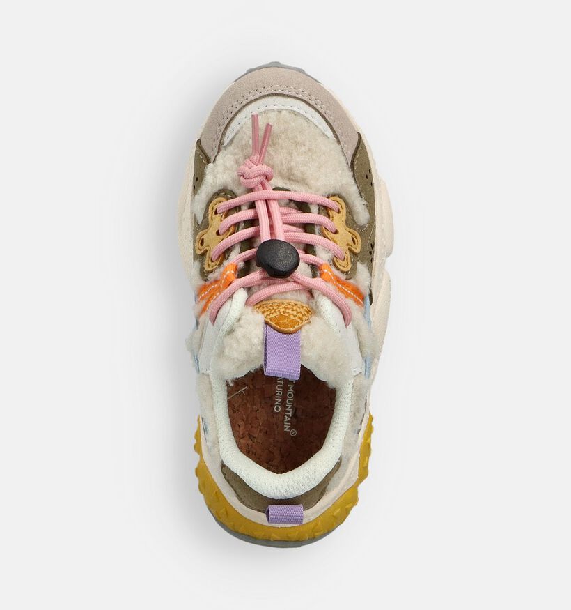 Naturino x Flower Mountain Yamano 3 Ecru Sneakers voor meisjes (364155) - geschikt voor steunzolen