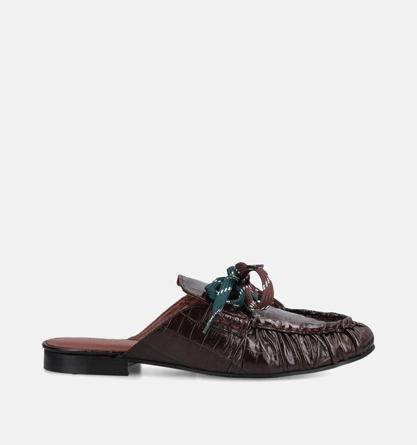March23 Tilly Chocolat Croco Nu-pieds en Marron pour femmes (381086)