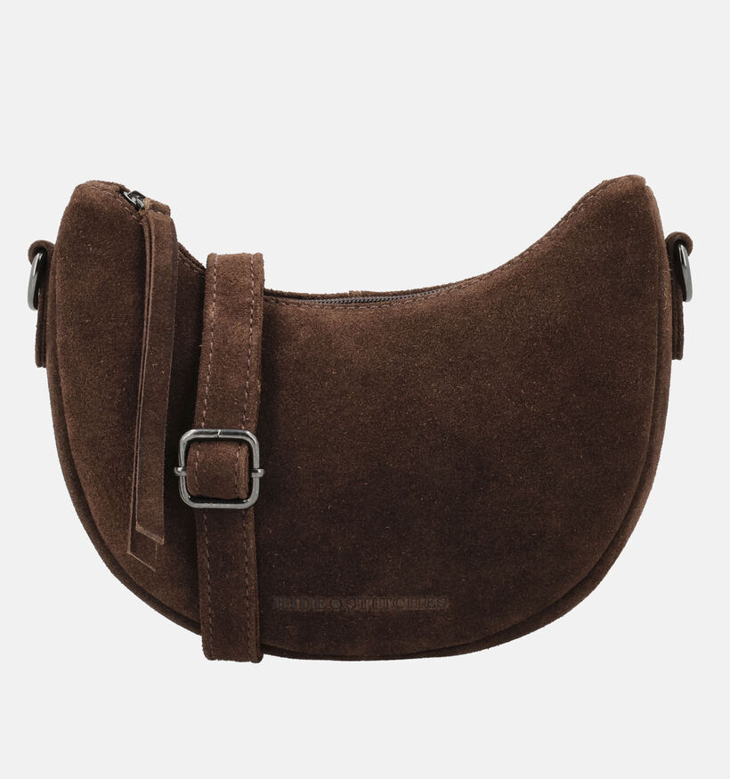 Hide & Stitches Donkerbruine Schoudertas voor dames (374218)
