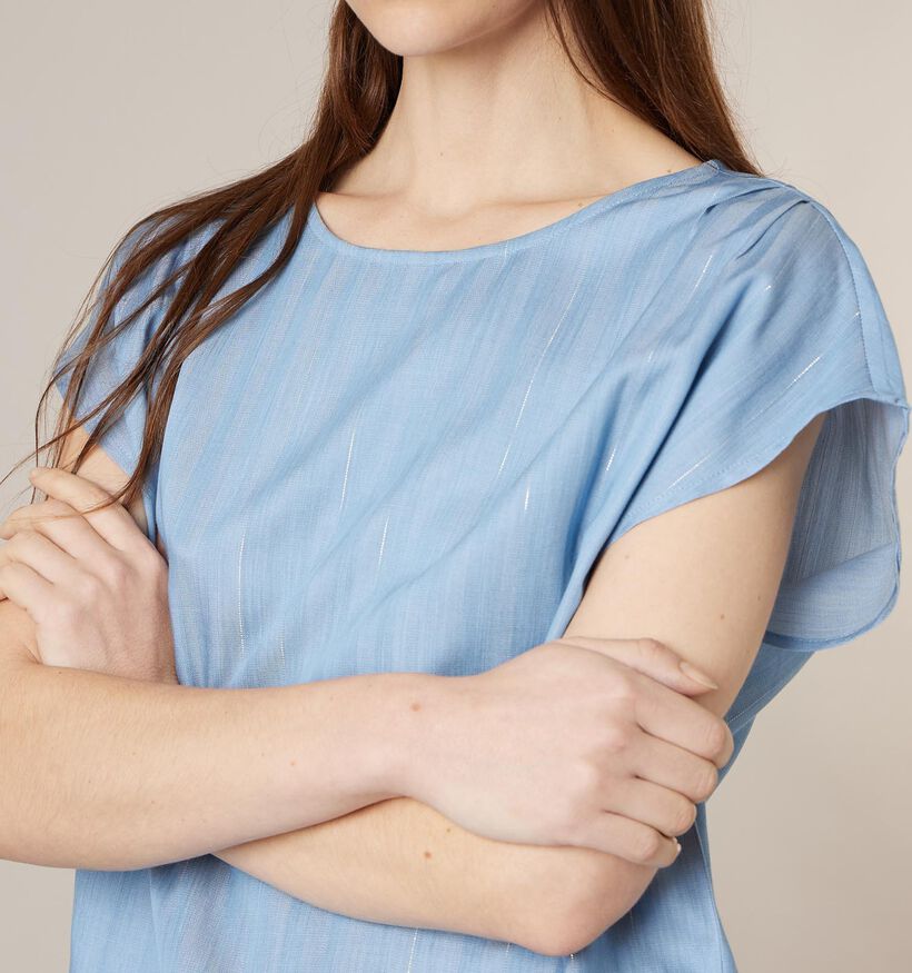 Deeluxe Original Natania Blauwe Mouwloze Blouse voor dames (369761)