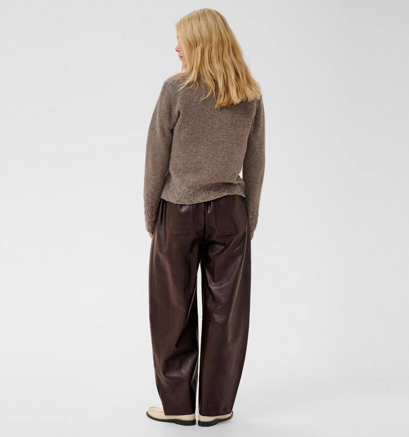 Culture Ronarda Lili Donkerbruine Faux-Leather Broek voor dames (380488)