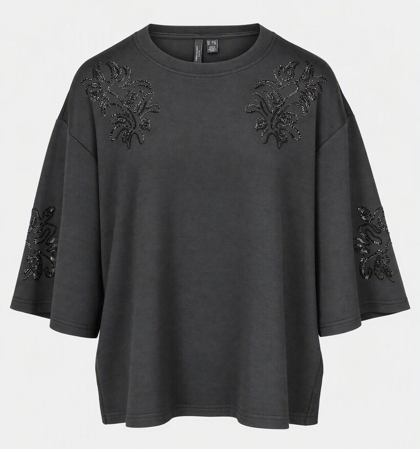 Vero Moda Curve Nia Sequins Zwarte Sweater voor dames (382210)