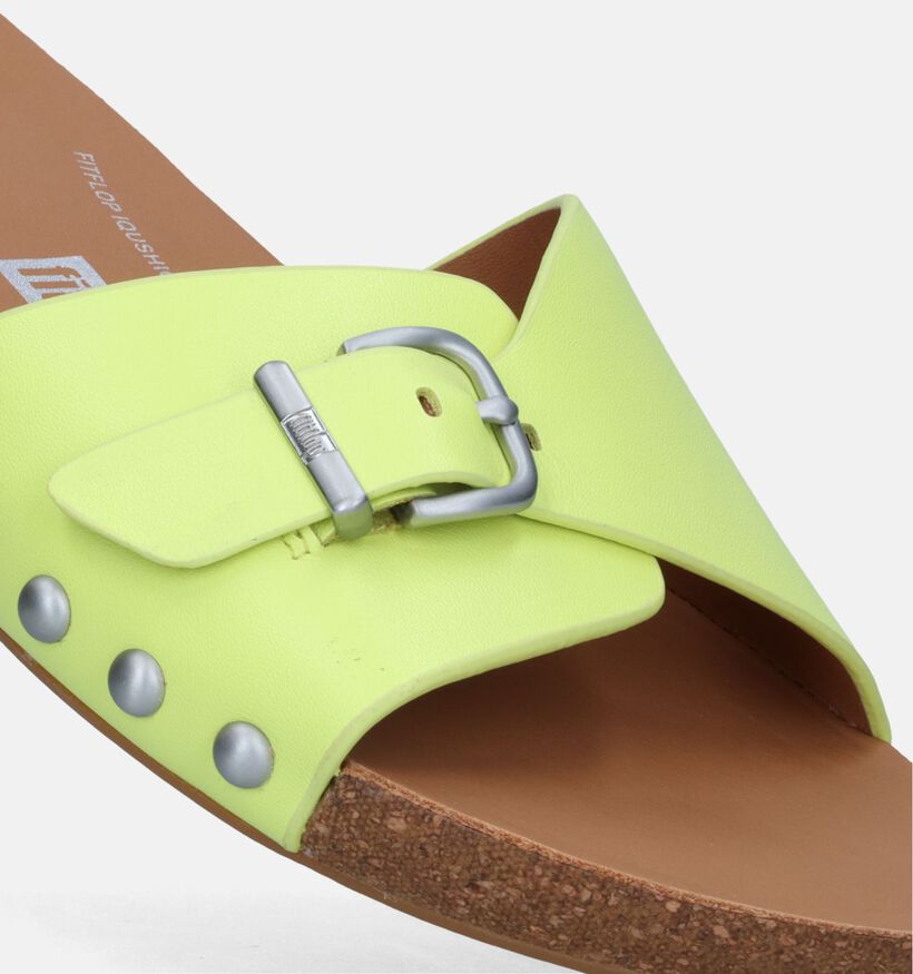 FitFlop Iqushion Adjustable Buckle Metallic Gele Slippers voor dames (336958)