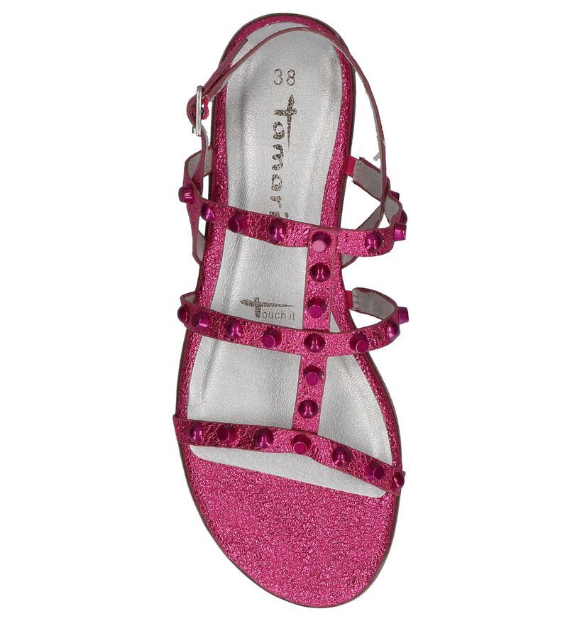 Tamaris Sandales plates en Rose fuchsia en simili cuir (218991)