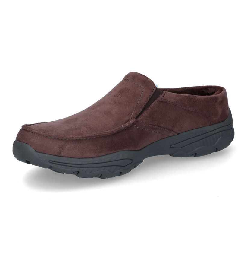 Skechers Relaxed Fit Pantoufles en Marron pour hommes (328388) - pour semelles orthopédiques