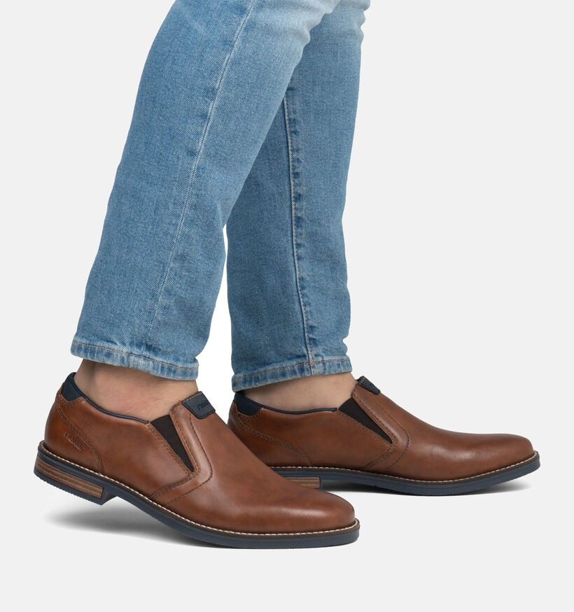 Rieker Chaussures sans lacets classiques en Cognac pour hommes (351310)