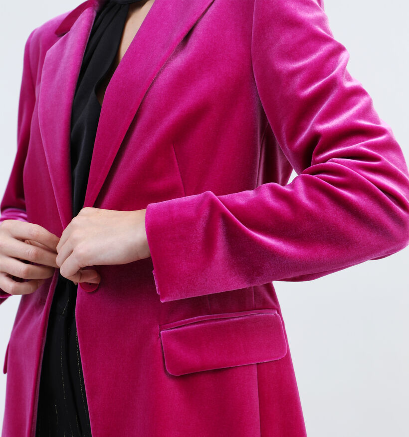 comma Fuchsia Velours blazer voor dames (334765)