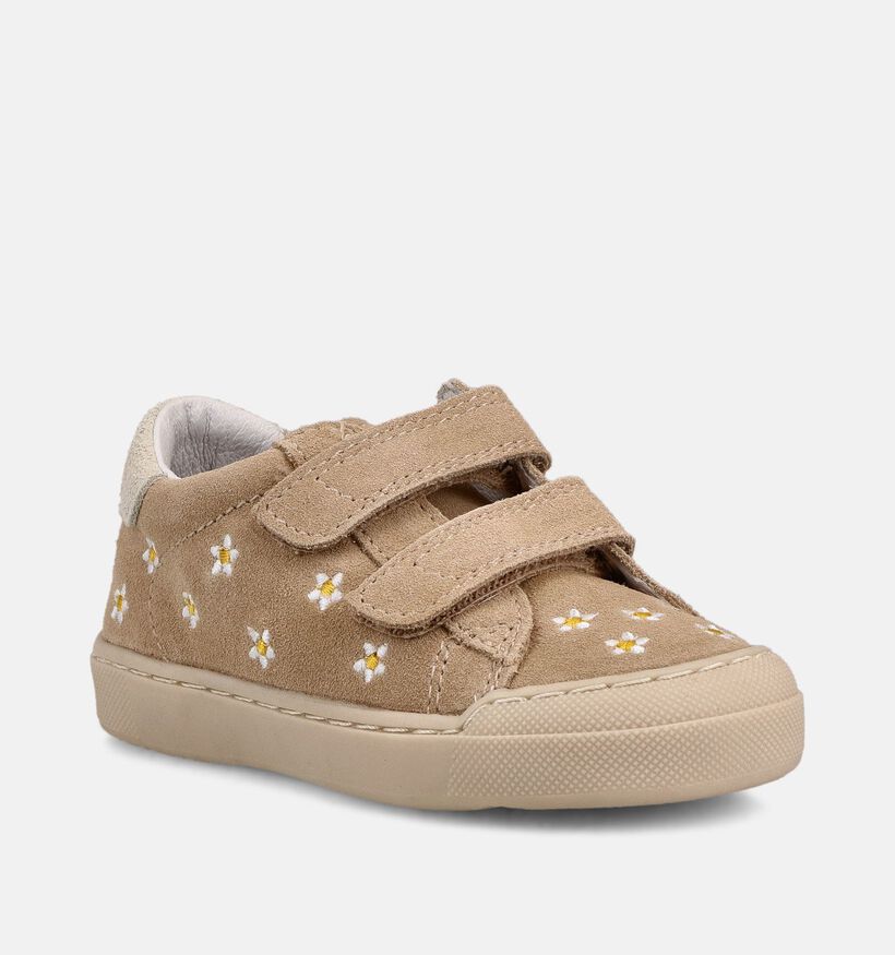 Naturino Daisies Embroidery Baskets en Marron pour filles (371605) - pour semelles orthop&eacute;diques