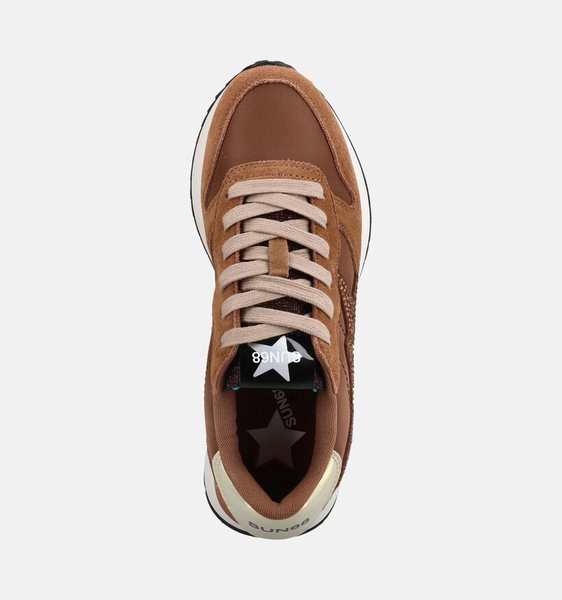 Sun68 Stargirl Strass Bruine Sneakers voor dames (379719) - geschikt voor steunzolen