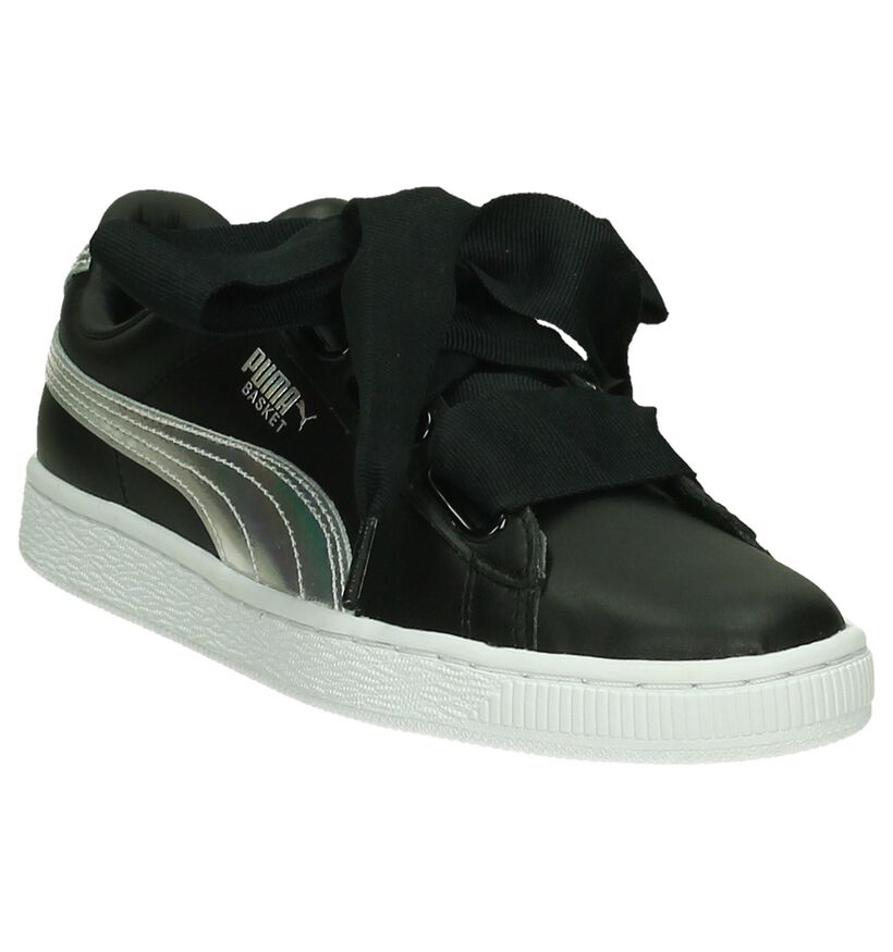 Puma Basket Heart Baskets basses en Noir en cuir (190371)