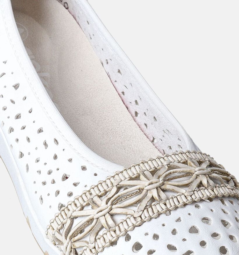 Rieker Witte Ballerina's voor dames (354961) - geschikt voor steunzolen