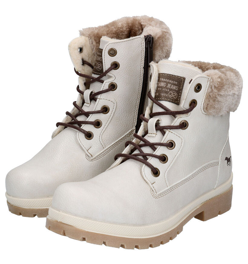 Mustang Ecru Boots in kunstleer (280993)