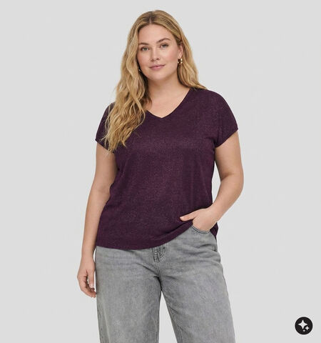 ONLY Carmakoma T-shirts Goud/Bordeaux